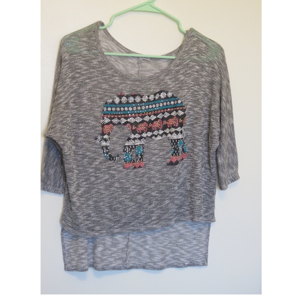 Charlotte Russe high/low elephant print